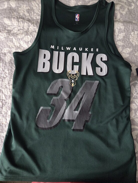 NBA Other - NBA Milwaukee Bucks Dark Green #34 Tank Jersey Medium